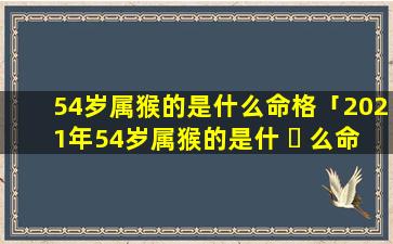 54岁属猴的是什么命格「2021年54岁属猴的是什 ☘ 么命」